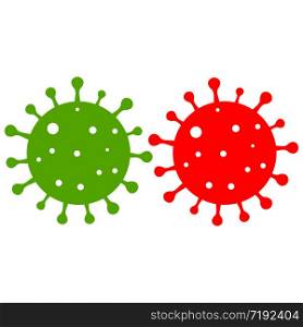 Covid 19 with coronaviruses. Virus symbol on a white background with icons.. Covid 19 with coronaviruses. Virus symbol on a white background with icons