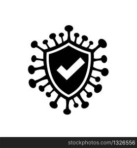 COVID-19 with Shield icon design style on white background, protect from Coronavirus epidemic icon