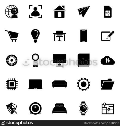 Covid-19 work from home icons, stock vector