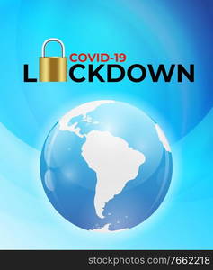 COVID-19 World Lockdown Concept. Vector Illustration EPS10. colored COVID-19 World Lockdown Concept. Vector Illustration