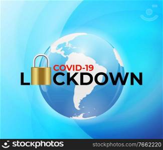COVID-19 World Lockdown Concept. Vector Illustration EPS10. colored COVID-19 World Lockdown Concept. Vector Illustration