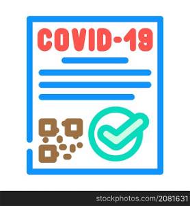 covid certificate compliance color icon vector. covid certificate compliance sign. isolated symbol illustration. covid certificate compliance color icon vector illustration