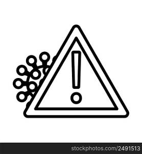 COVID Molecule Warning Sign Icon. Bold outline design with editable stroke width. Vector Illustration.