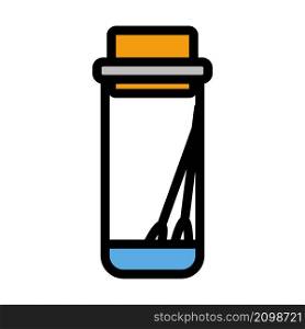 Covid Test Tube Icon. Editable Bold Outline With Color Fill Design. Vector Illustration.