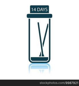 Covid Test Tube Icon. Shadow Reflection Design. Vector Illustration.