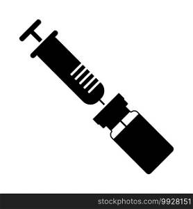 Covid Vaccine Icon. Black Glyph Design. Vector Illustration.