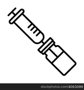 Covid Vaccine Icon. Bold outline design with editable stroke width. Vector Illustration.