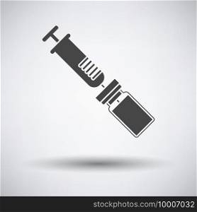 Covid Vaccine Icon. Dark Gray on Gray Background With Round Shadow. Vector Illustration.