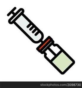 Covid Vaccine Icon. Editable Bold Outline With Color Fill Design. Vector Illustration.