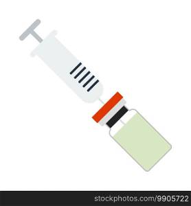 Covid Vaccine Icon. Flat Color Design. Vector Illustration.