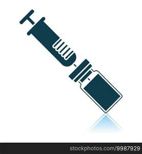 Covid Vaccine Icon. Shadow Reflection Design. Vector Illustration.