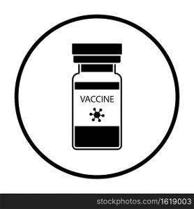Covid Vaccine Icon. Thin Circle Stencil Design. Vector Illustration.