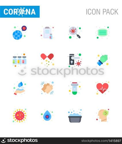 COVID19 corona virus contamination prevention. Blue icon 25 pack such as medical, face, report, search, germs viral coronavirus 2019-nov disease Vector Design Elements