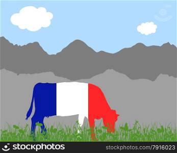 Cow alp and french flag