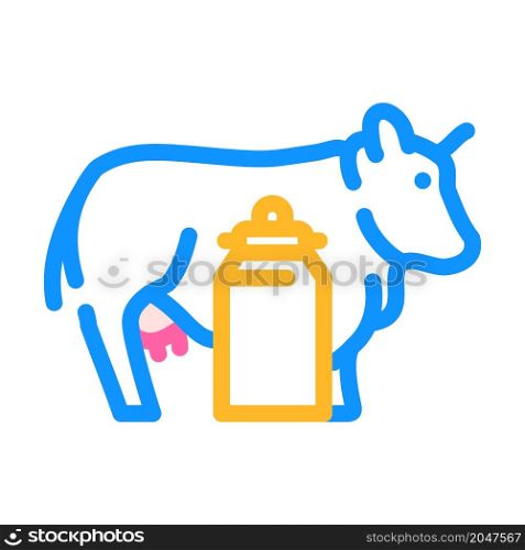 cow and milk color icon vector. cow and milk sign. isolated symbol illustration. cow and milk color icon vector illustration