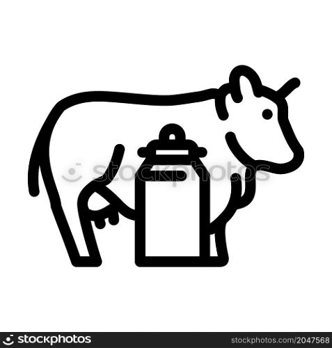 cow and milk line icon vector. cow and milk sign. isolated contour symbol black illustration. cow and milk line icon vector illustration