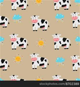 cow and milk seamless pattern Perfect for fabric, wrapping paper or nursery decor. cow and milk seamless pattern Perfect for fabric, wrapping paper or nursery decor.