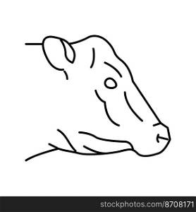 cow animal zoo line icon vector. cow animal zoo sign. isolated contour symbol black illustration. cow animal zoo line icon vector illustration