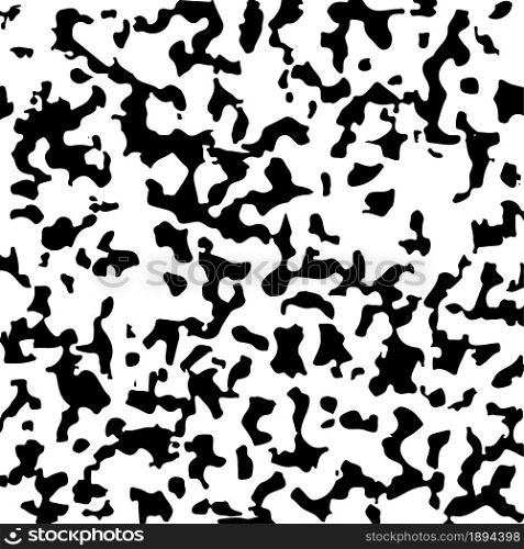 Cow black spot texture. Vector design of animal stain or print on skin.