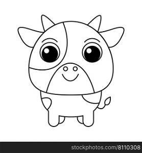 Cow cartoon coloring page for kids Royalty Free Vector Image