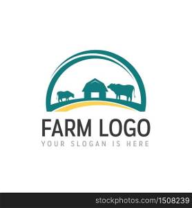 Cow Cattle Farm Beef Livestock Logo Template