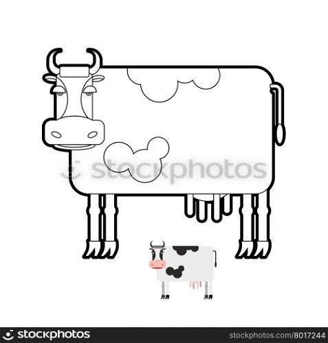 Cow coloring book. Vector illustration of farm animals.&#xA;
