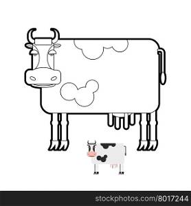Cow coloring book. Vector illustration of farm animals.&#xA;
