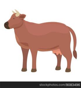 Cow eat grass icon cartoon vector. Farm animal. Dairy cattle. Cow eat grass icon cartoon vector. Farm animal
