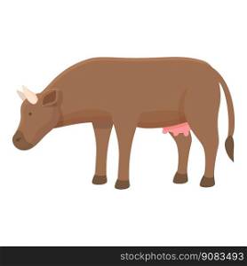 Cow eat icon cartoon vector. Dairy animal. Beef calf. Cow eat icon cartoon vector. Dairy animal