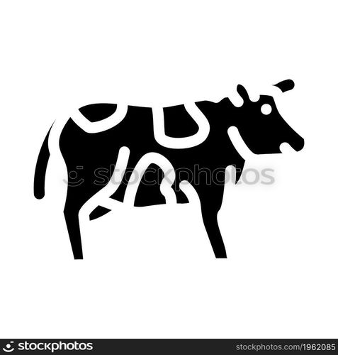 cow farmland animal glyph icon vector. cow farmland animal sign. isolated contour symbol black illustration. cow farmland animal glyph icon vector illustration