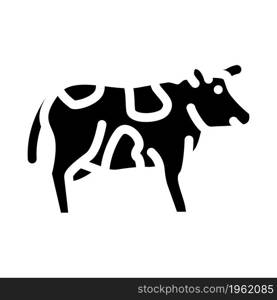 cow farmland animal glyph icon vector. cow farmland animal sign. isolated contour symbol black illustration. cow farmland animal glyph icon vector illustration