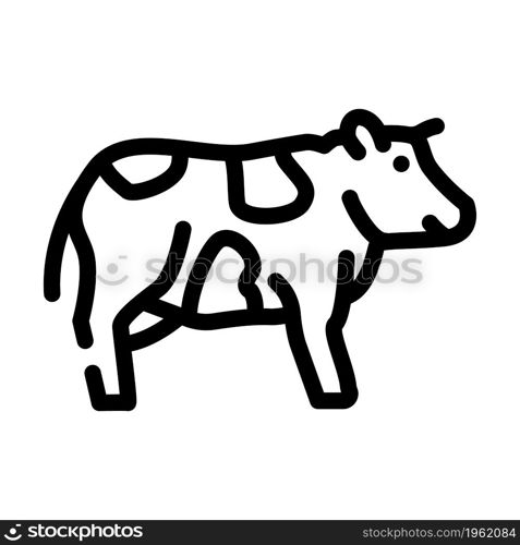 cow farmland animal line icon vector. cow farmland animal sign. isolated contour symbol black illustration. cow farmland animal line icon vector illustration