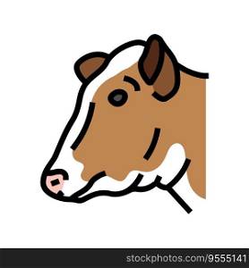 cow head animal color icon vector. cow head animal sign. isolated symbol illustration. cow head animal color icon vector illustration