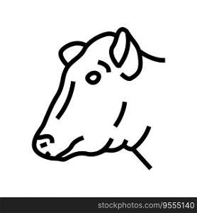 cow head animal line icon vector. cow head animal sign. isolated contour symbol black illustration. cow head animal line icon vector illustration