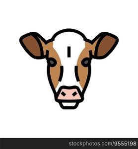 cow head farm color icon vector. cow head farm sign. isolated symbol illustration. cow head farm color icon vector illustration