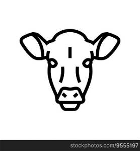 cow head farm line icon vector. cow head farm sign. isolated contour symbol black illustration. cow head farm line icon vector illustration