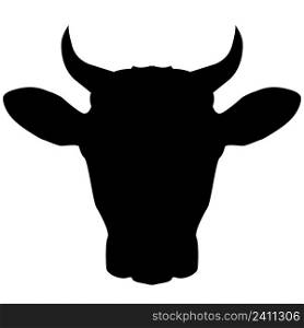 cow head icon on white background. bull sign. ox head symbol. flat style.