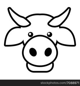 Cow head icon. Outline illustration of cow head vector icon for web design isolated on white background. Cow head icon , outline style