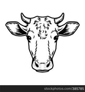 Cow head icon. Outline nand drawn illustration of cow head vector icon for web. Cow head vector icon. Outline drawn style
