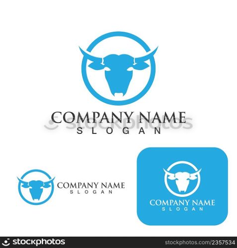 Cow head logo vector template