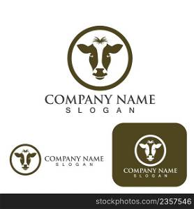 Cow head logo vector template