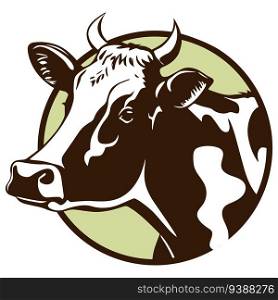 cow head mascot logo, design for badge, emblem, or printing, cow farm logo design, Vector illustration