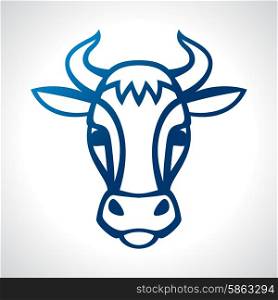 Cow head silhouette emblem design on white background. Cow head silhouette emblem design on white background.