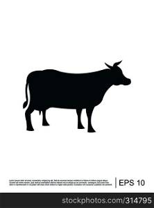Cow icon illustration vector logo template