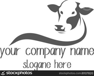 Cow icon logo design with file Royalty Free Vector Image