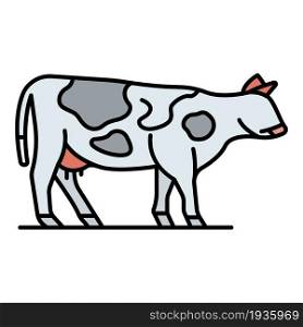 Cow icon. Outline cow vector icon color flat isolated. Cow icon color outline vector