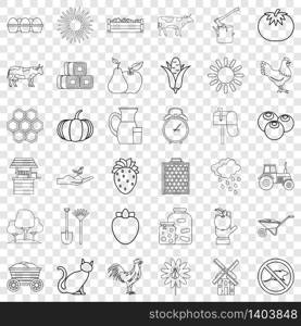 Cow icons set. Outline style of 36 cow vector icons for web for any design. Cow icons set, outline style