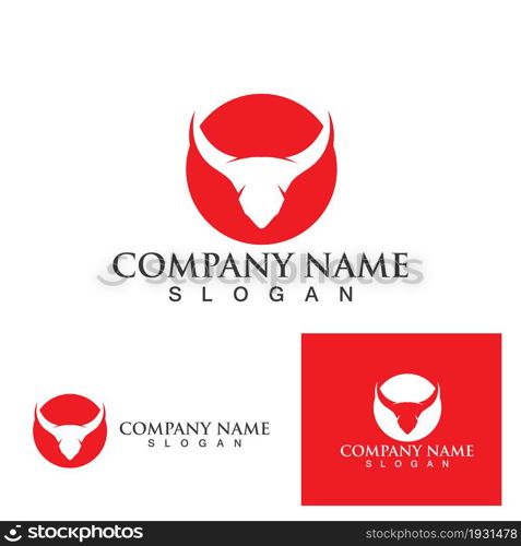 Cow Logo Template vector icon illustration design