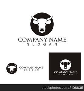 Cow Logo Template vector icon illustration design