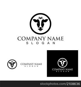 Cow Logo Template vector icon illustration design